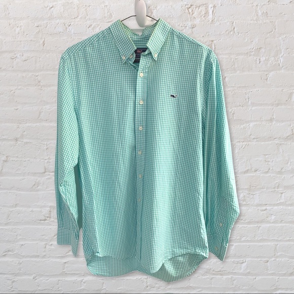 Vineyard Vines Other - VINEYARD VINES • Green & White Slim Fit Cotton Whale Button Down Shirt